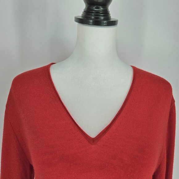 J. Crew 100% Merino Wool Cherry Red Buttery Soft Sweater Womens Size Medium - Picture 3 of 9